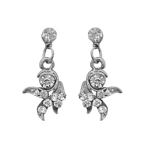 JewelMaze Austrian Stone Silver Plated Stud Earrings ( assorted design )