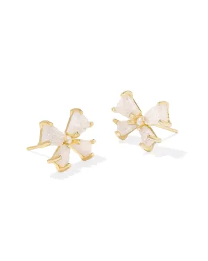 Kendra Scott Blair Bow Small Stud Earrings - Gold & Iridescent Drusy