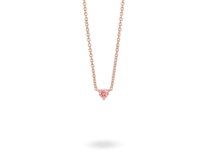 Lab-Grown Diamond ¼ct. Mini Round Brilliant Solitaire 10k Gold Pendant | Pink