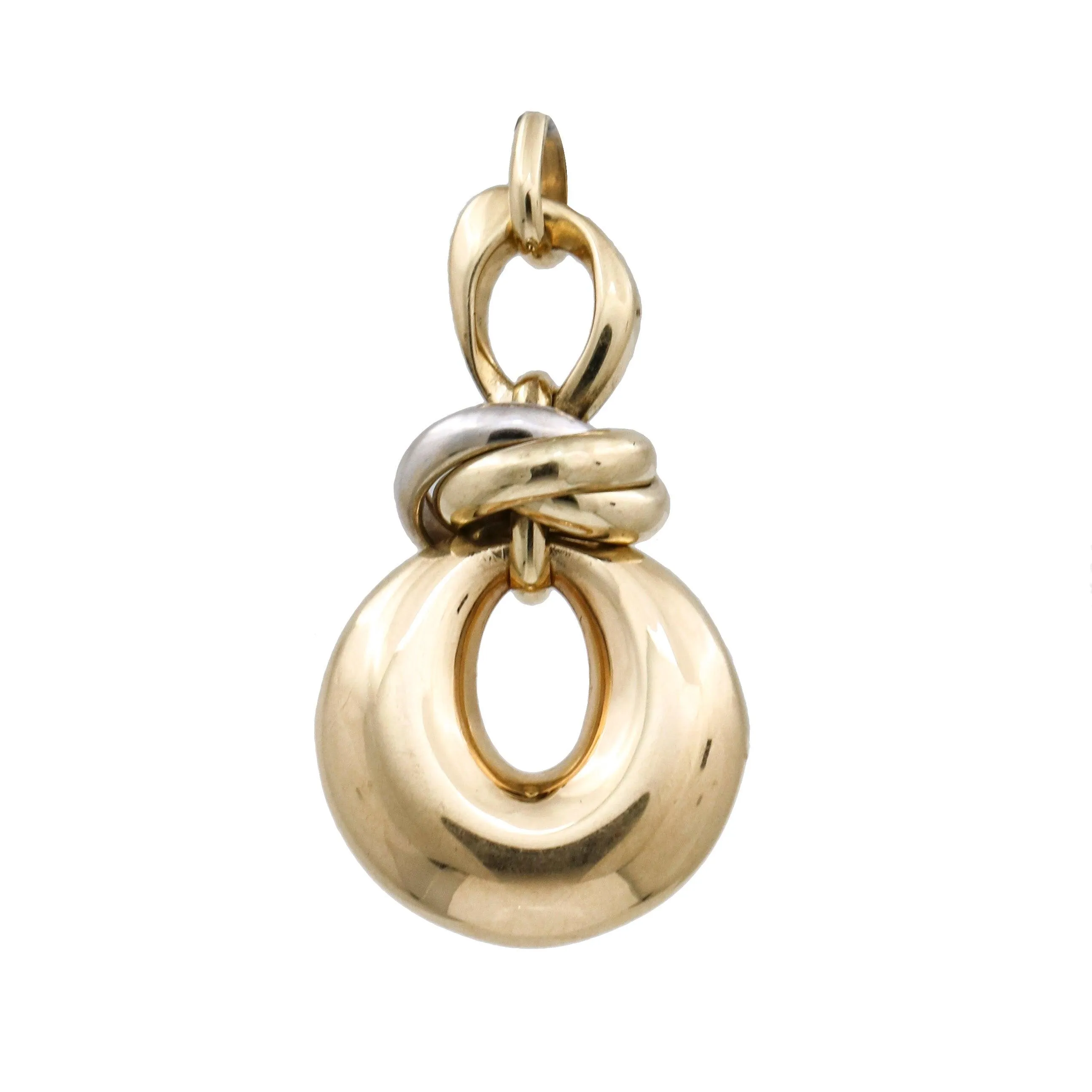 Large Knot Trinity Drop Pendant in 14k Rose White Yellow Gold