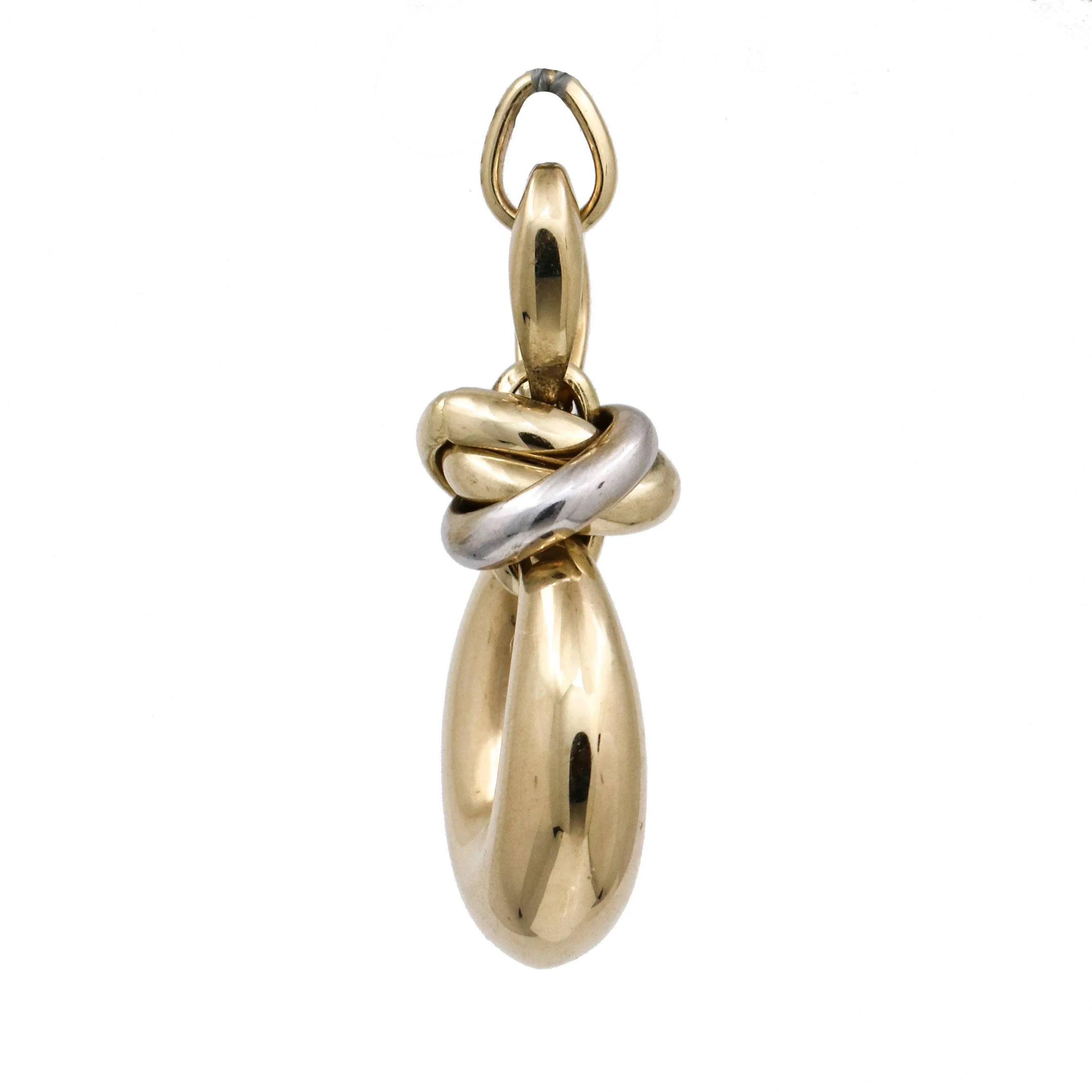 Large Knot Trinity Drop Pendant in 14k Rose White Yellow Gold