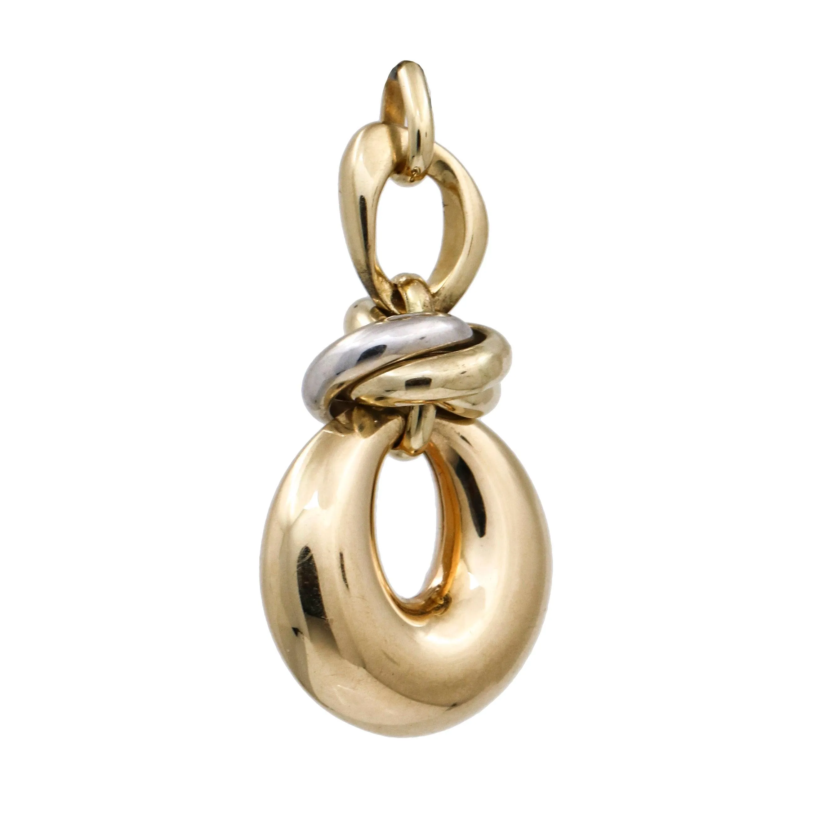 Large Knot Trinity Drop Pendant in 14k Rose White Yellow Gold