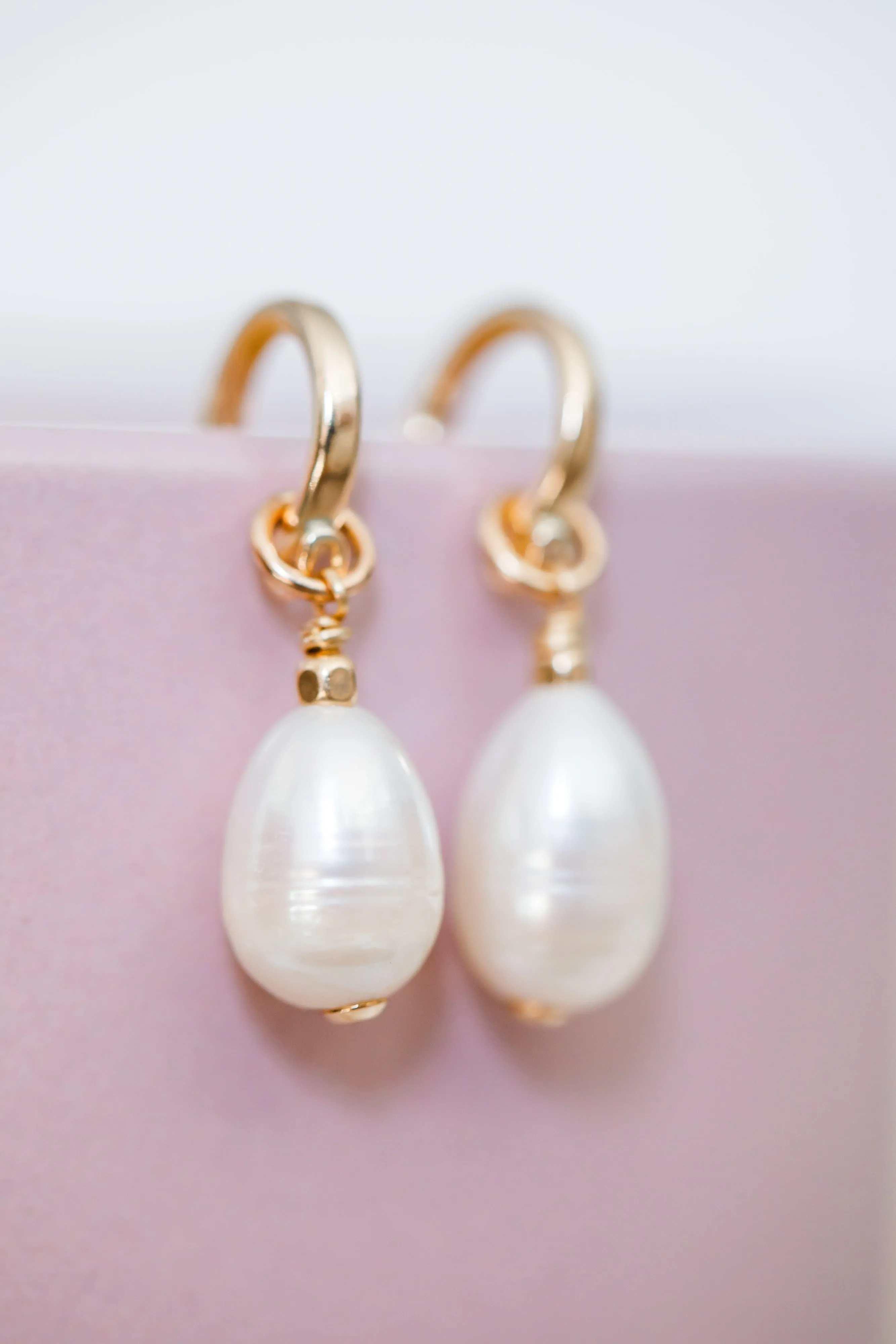 large pearl hoops { gold   silver }