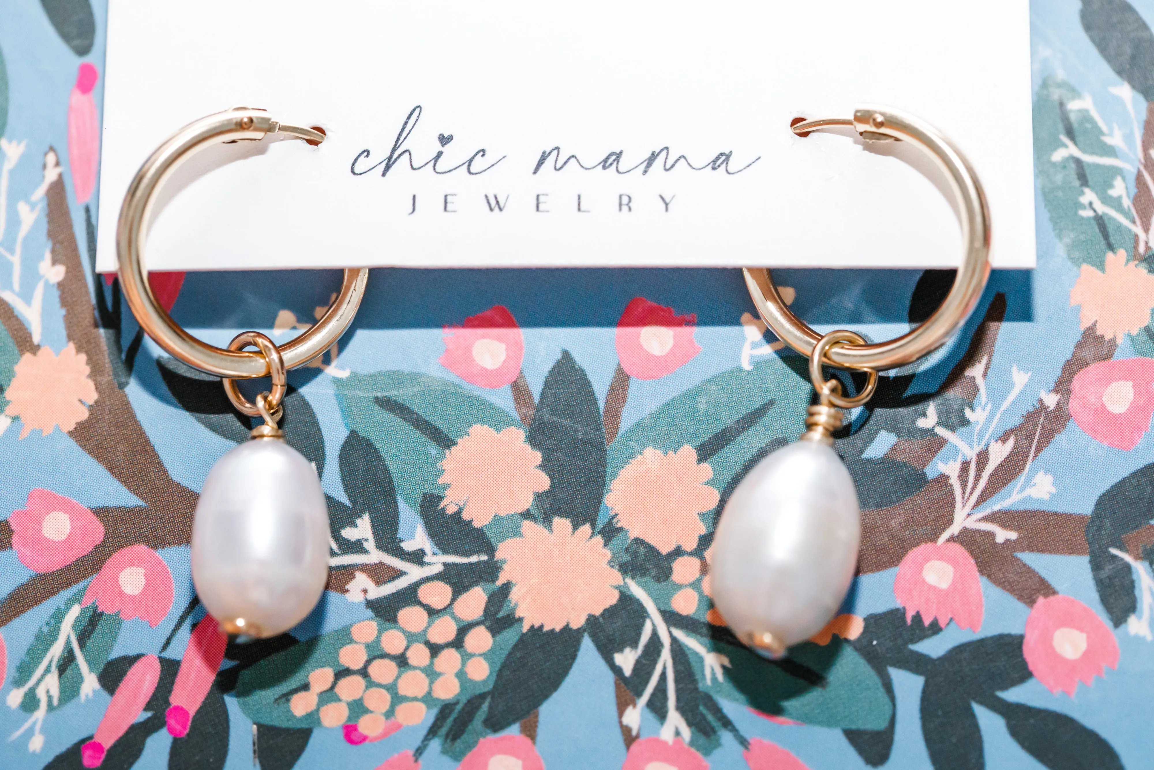 large pearl hoops { gold   silver }