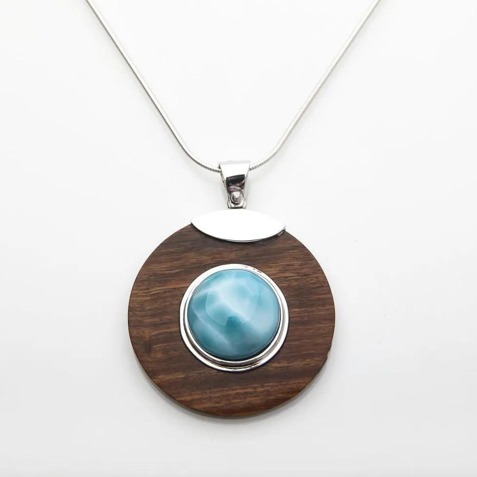 Larimar and Guyacan Pendant, Blake