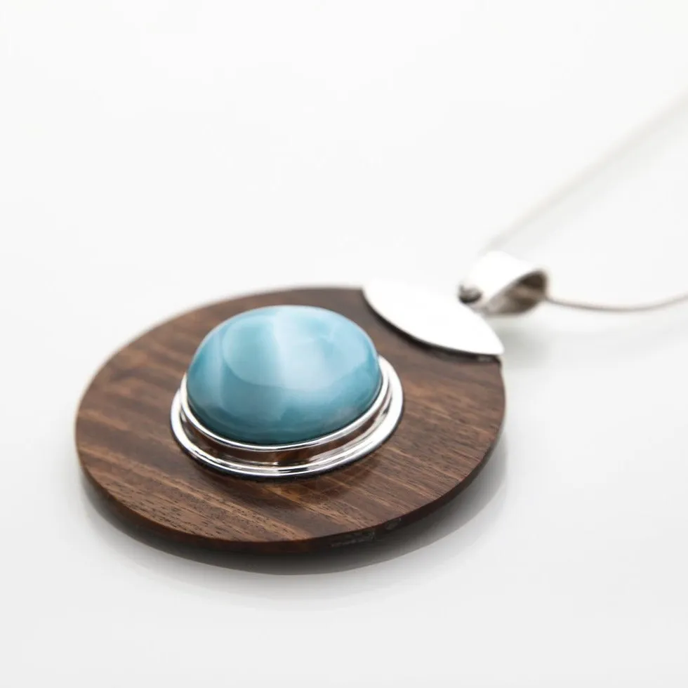 Larimar and Guyacan Pendant, Blake