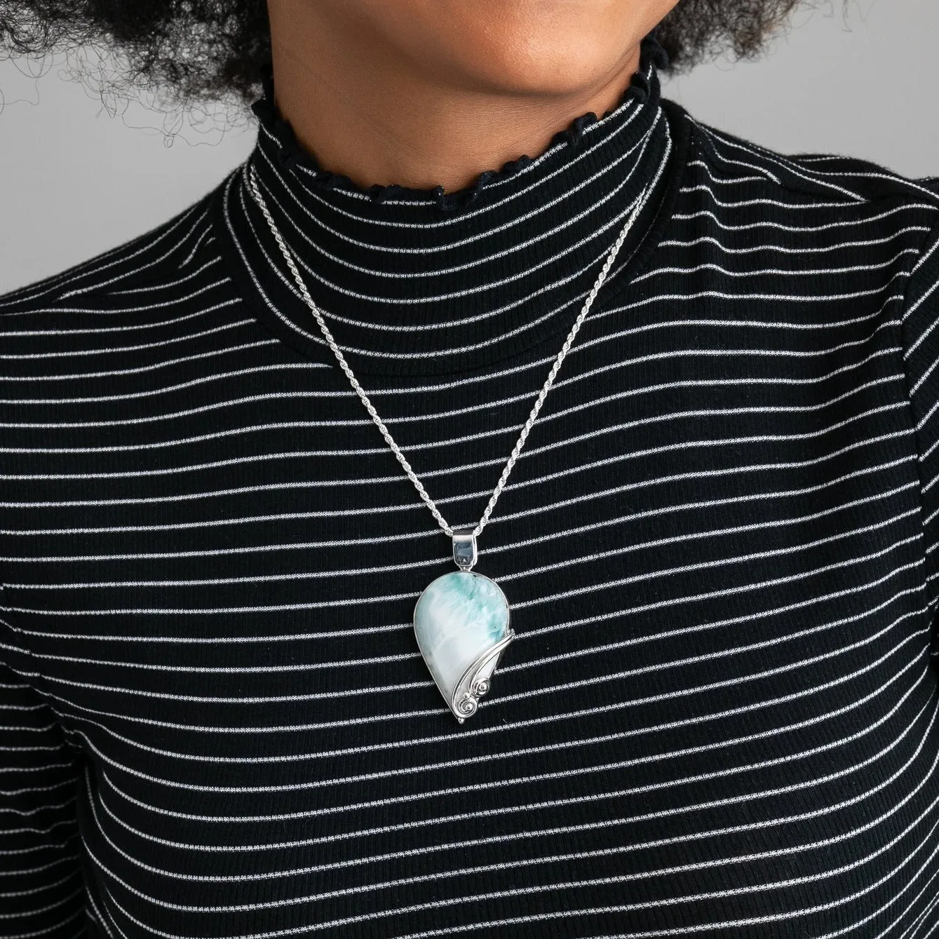 Larimar Teardrop Pendant CLOUD XLI