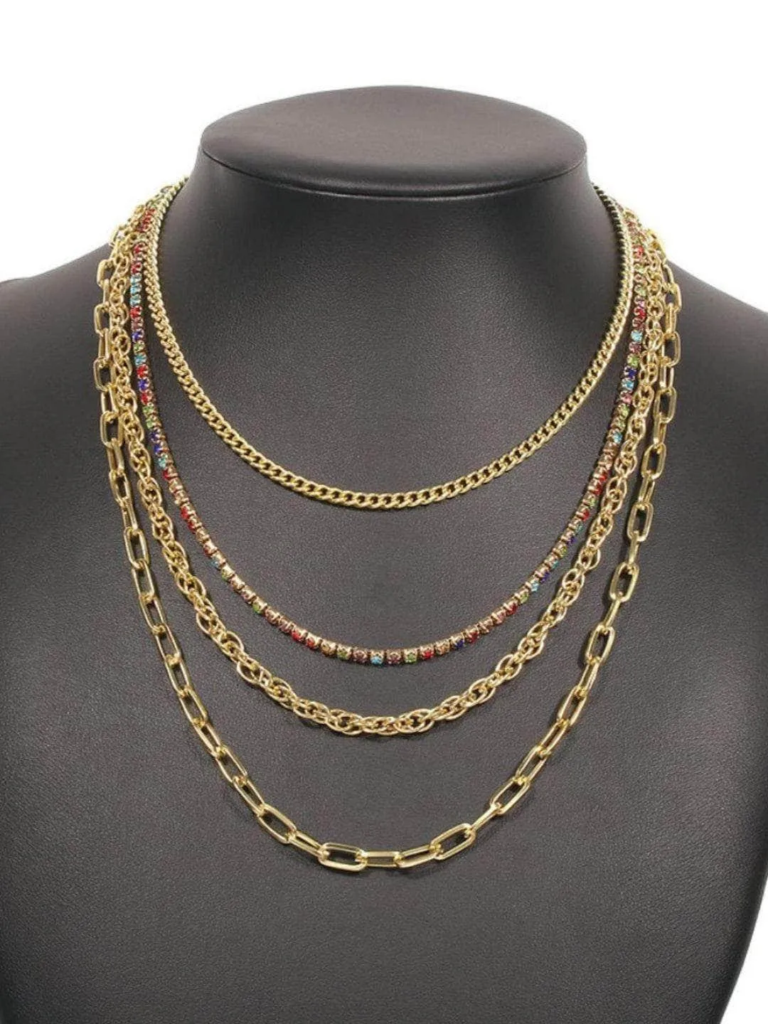 Link Multi Layer Necklace Set