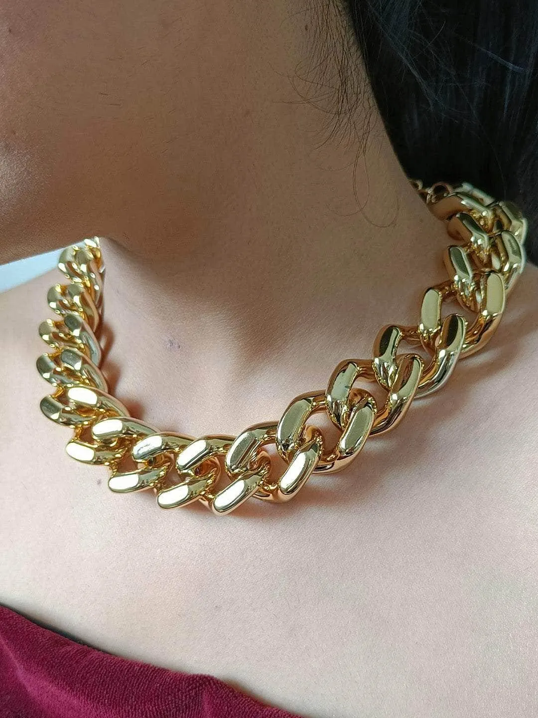 Lock Chain Statement Necklace