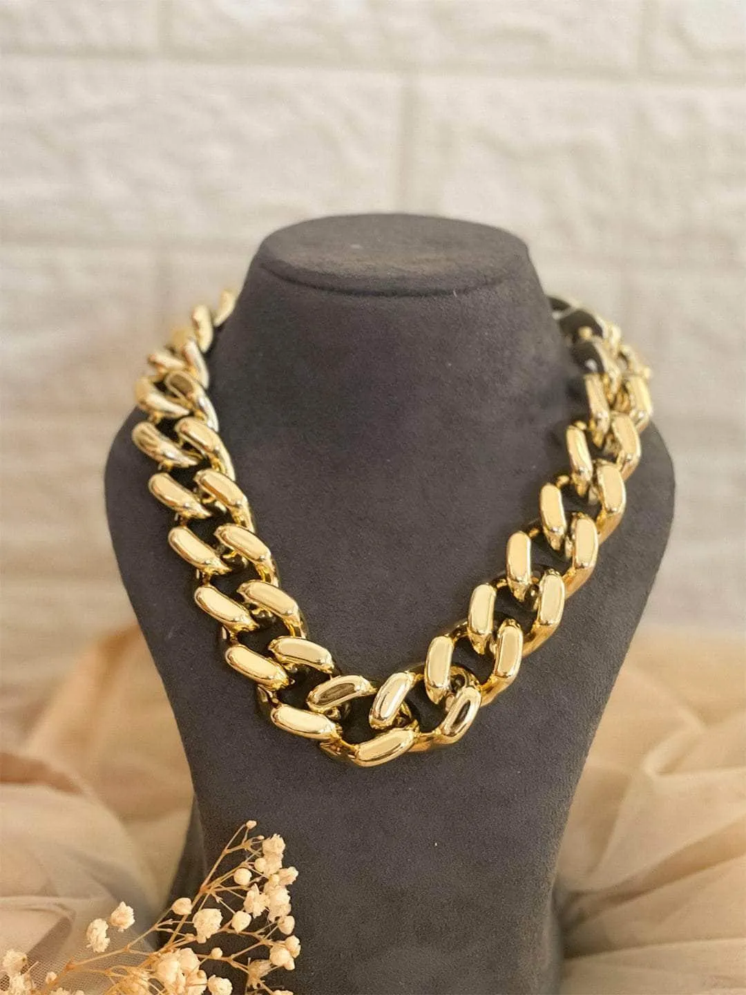 Lock Chain Statement Necklace