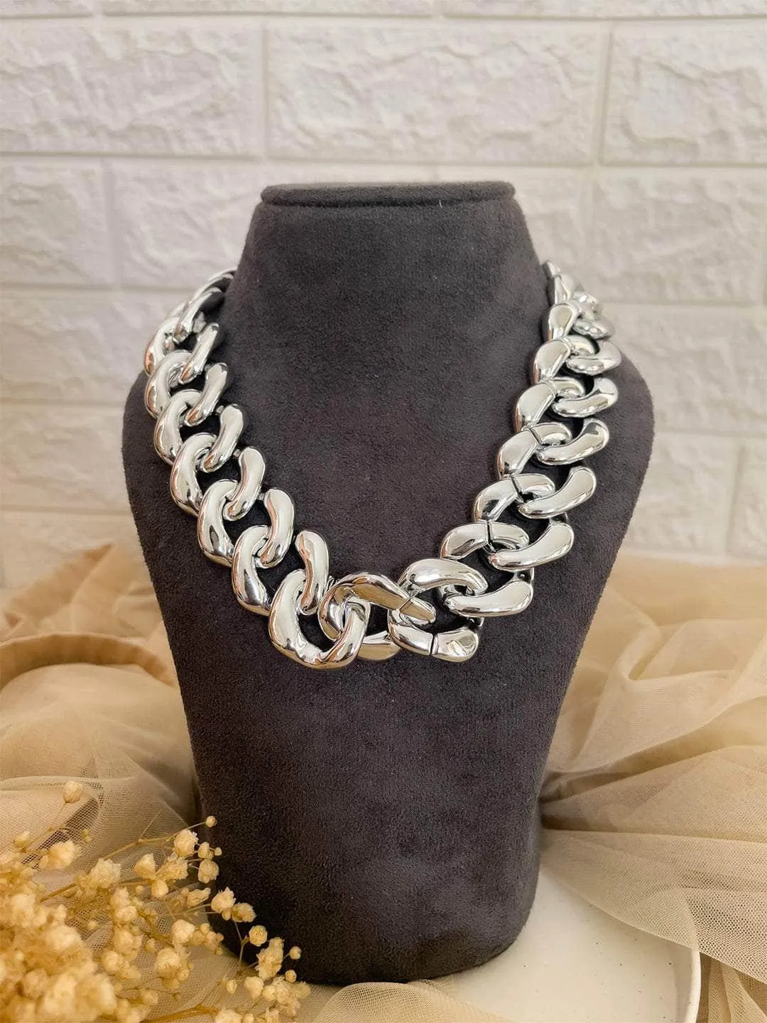 Lock Chain Statement Necklace