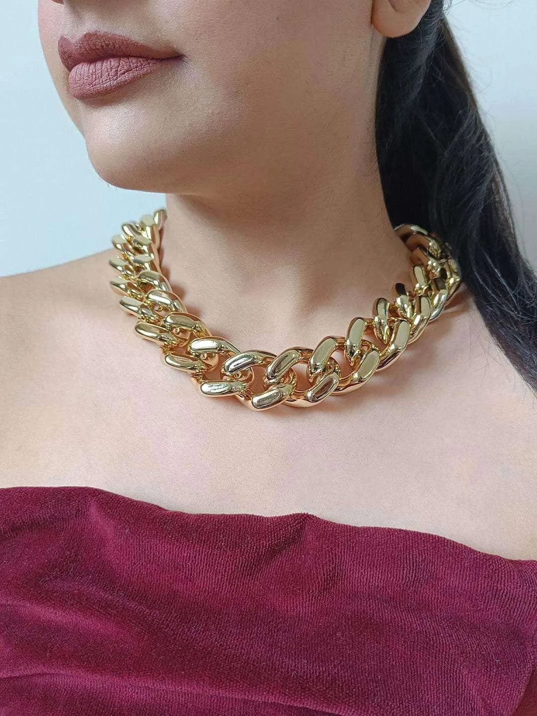 Lock Chain Statement Necklace