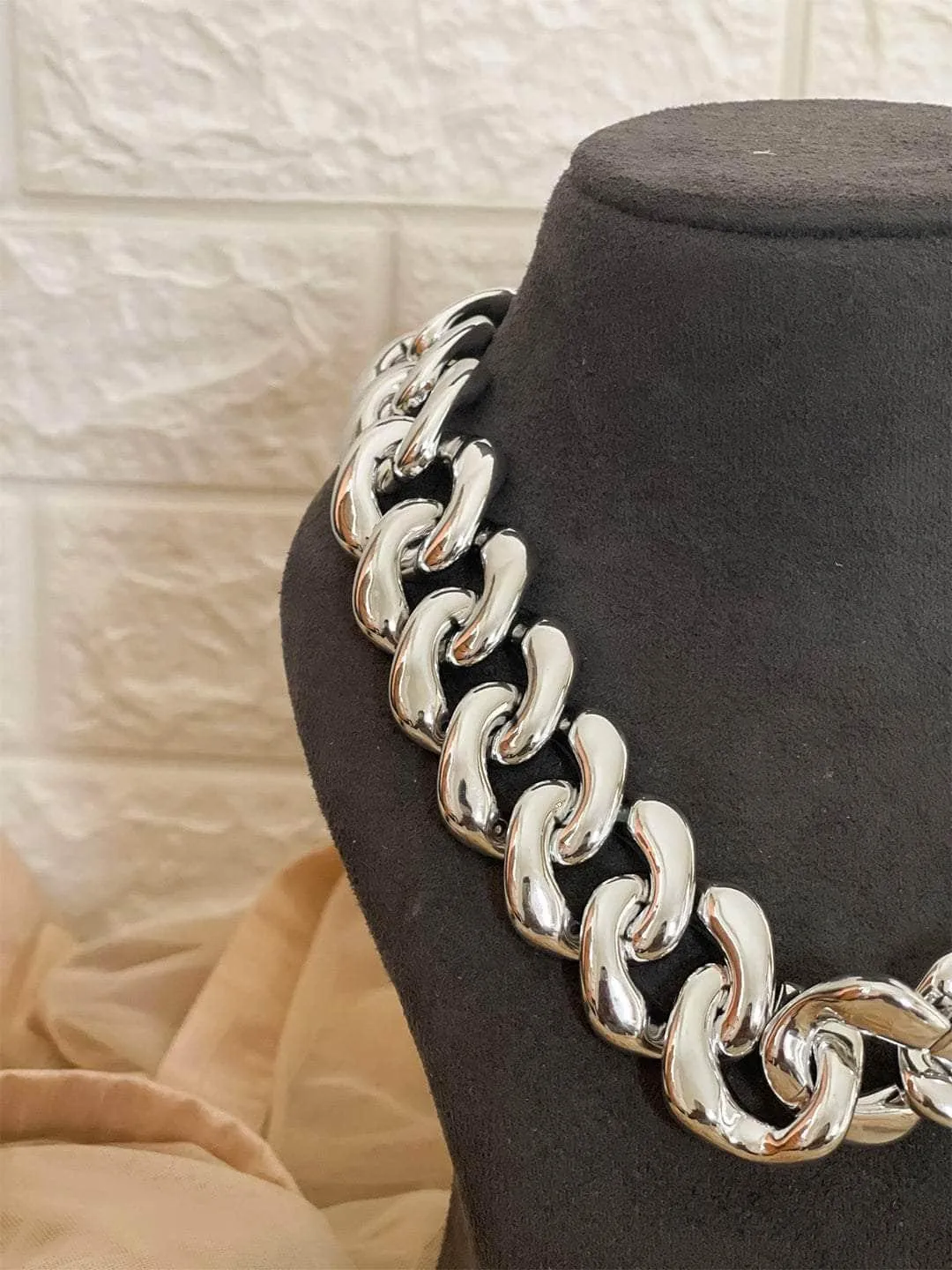 Lock Chain Statement Necklace