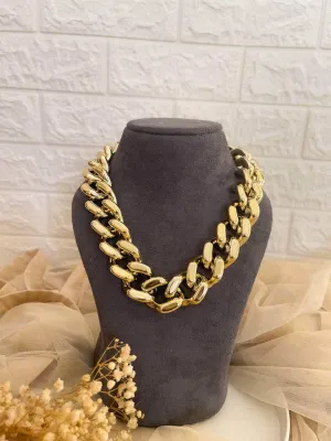 Lock Chain Statement Necklace