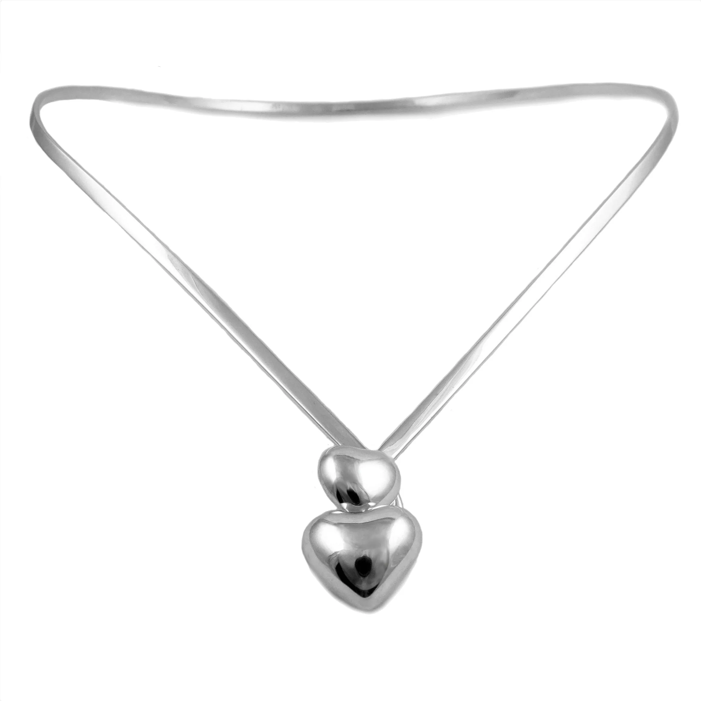 Love Heart Sterling Silver Choker Necklace