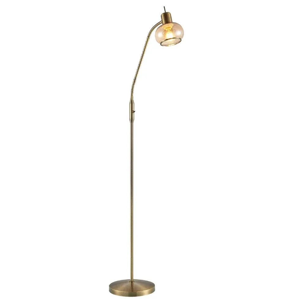 Marbell Floor Lamp in Antique Brass, Black