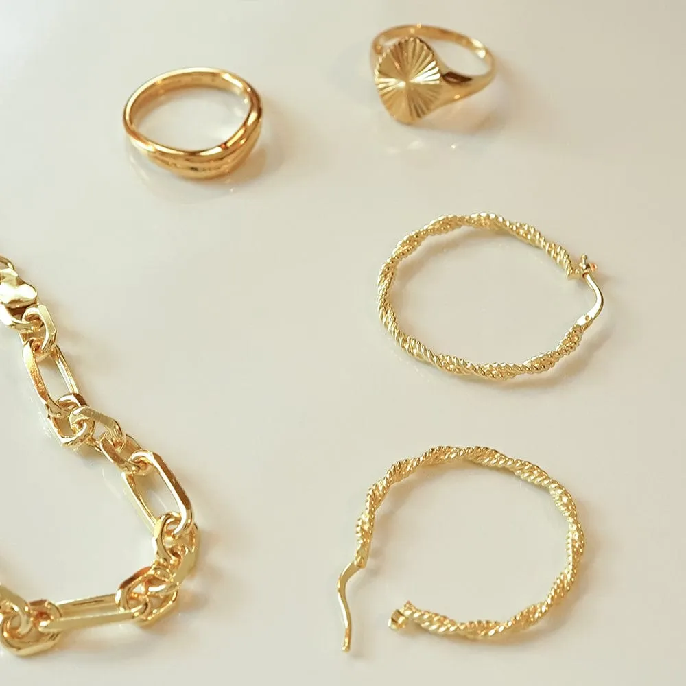 Maxi Rope Twist Hoop Earrings 18ct Gold Plate