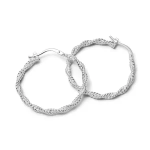 Maxi Rope Twist Hoop Earrings Sterling Silver