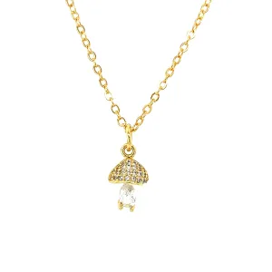 Mini CZ Mushroom Necklace