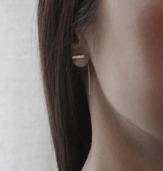 Minimalistic bar line earrings N°10