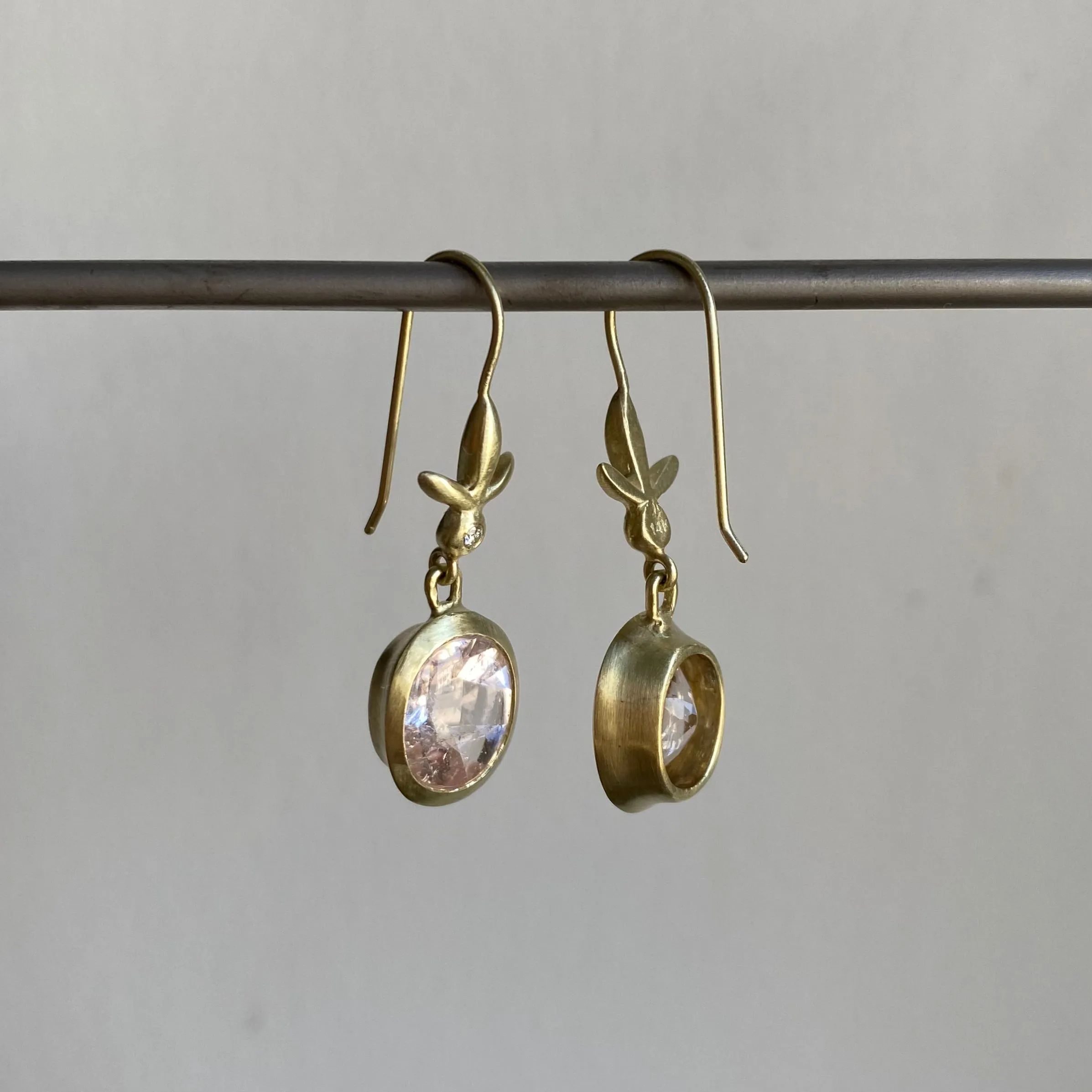 Morganite Amphora/Petite Fleur Earrings