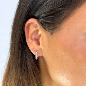 Multicolor Zircon Hoops silver