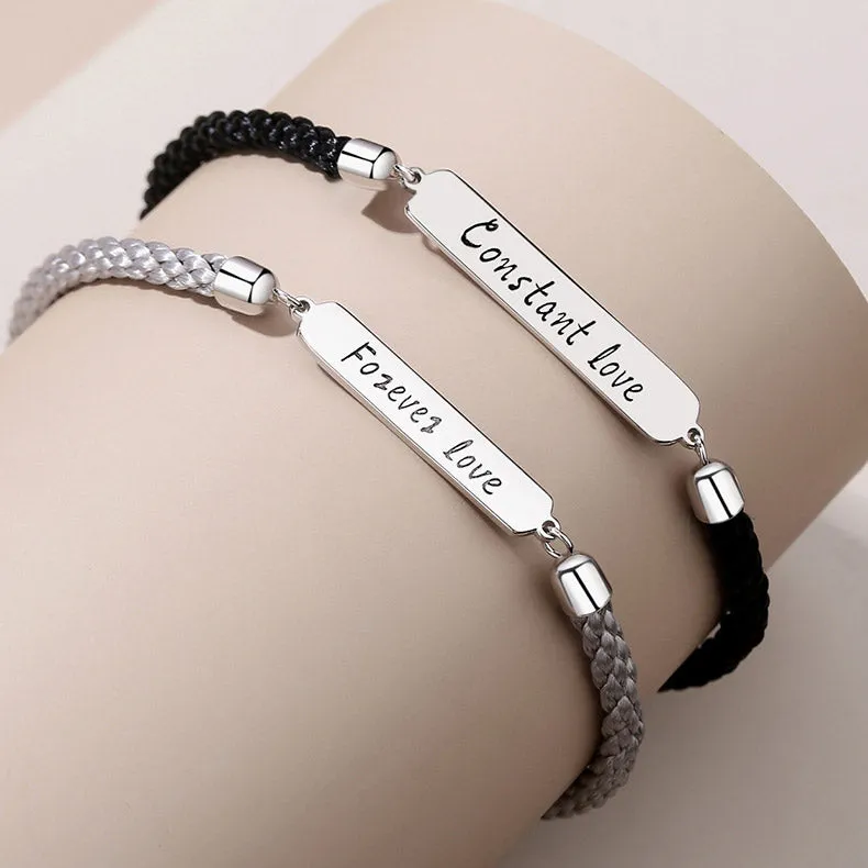 Name Plate Relationship Bracelets for Couples