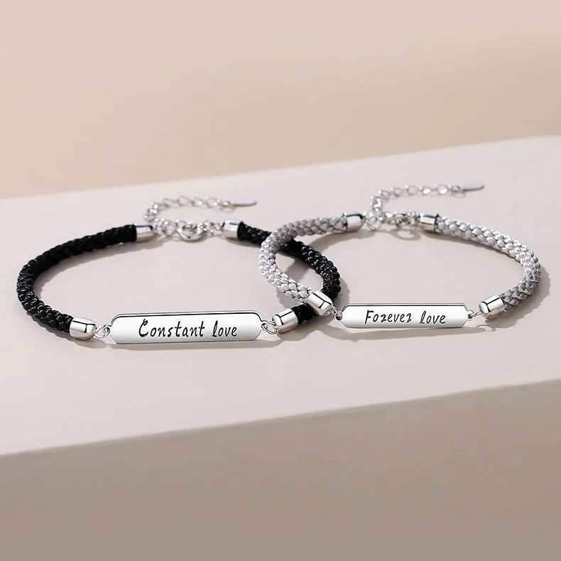 Name Plate Relationship Bracelets for Couples