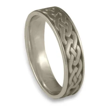 Narrow Celtic Link Wedding Ring in 14K White Gold