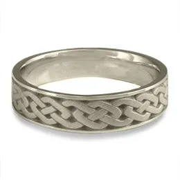 Narrow Celtic Link Wedding Ring in 14K White Gold