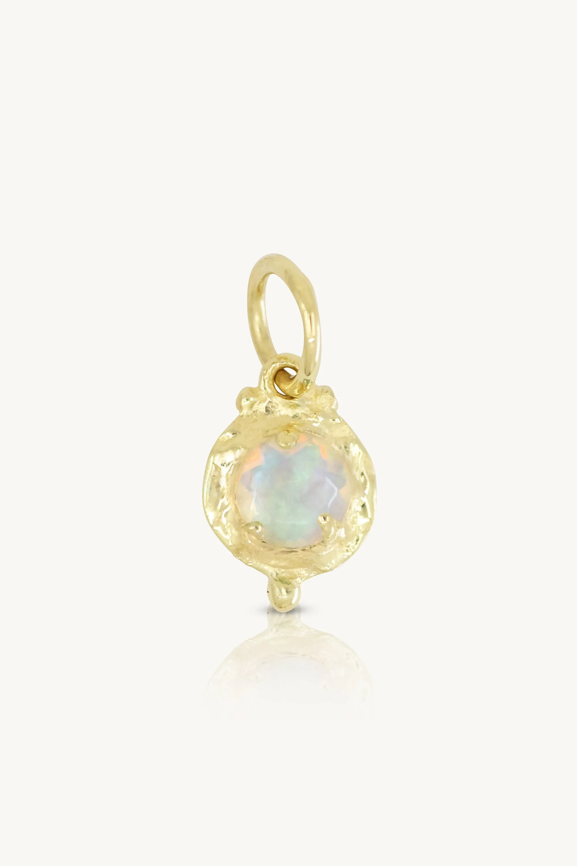 October Opal Gold Birthstone Necklace Charm