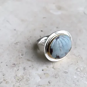 Oval blue jasper ring