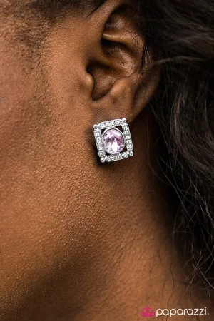 Paparazzi Earring ~ Backstage Broadway - Purple