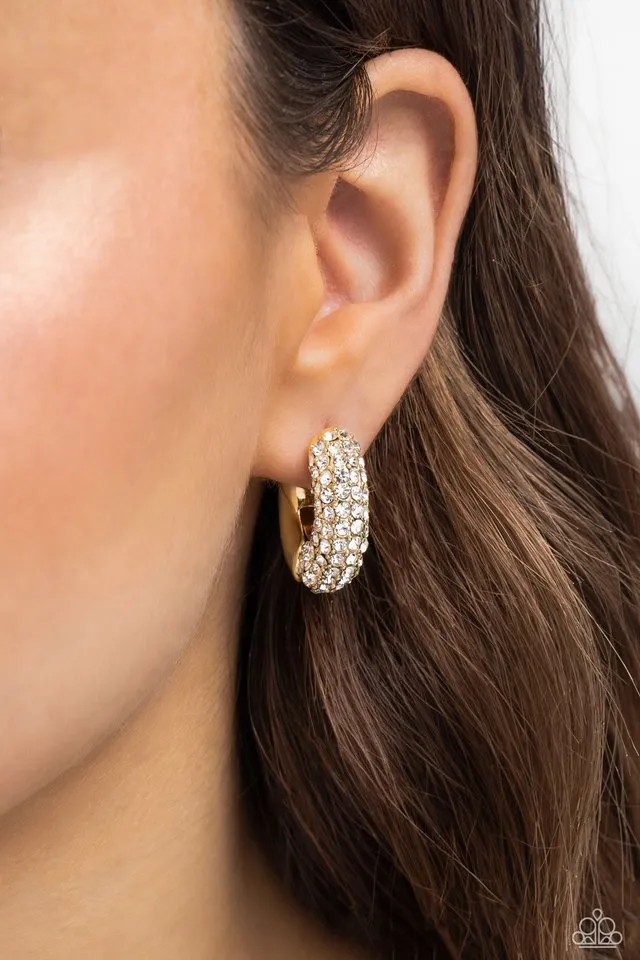 Paparazzi Earring ~ Combustible Confidence - Gold