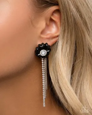 Paparazzi Earring ~ Floral Fuel - Black