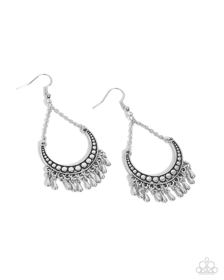 Paparazzi Earring ~ Melodic Moons - Silver