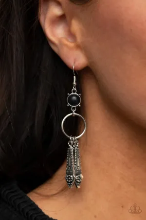 Paparazzi Earring ~ Prana Paradise - Black