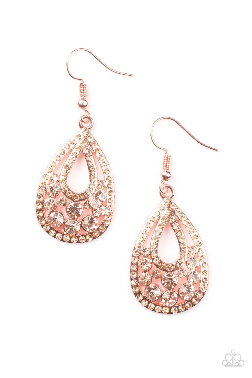 Paparazzi Earring ~ Sparkling Stardom - Copper