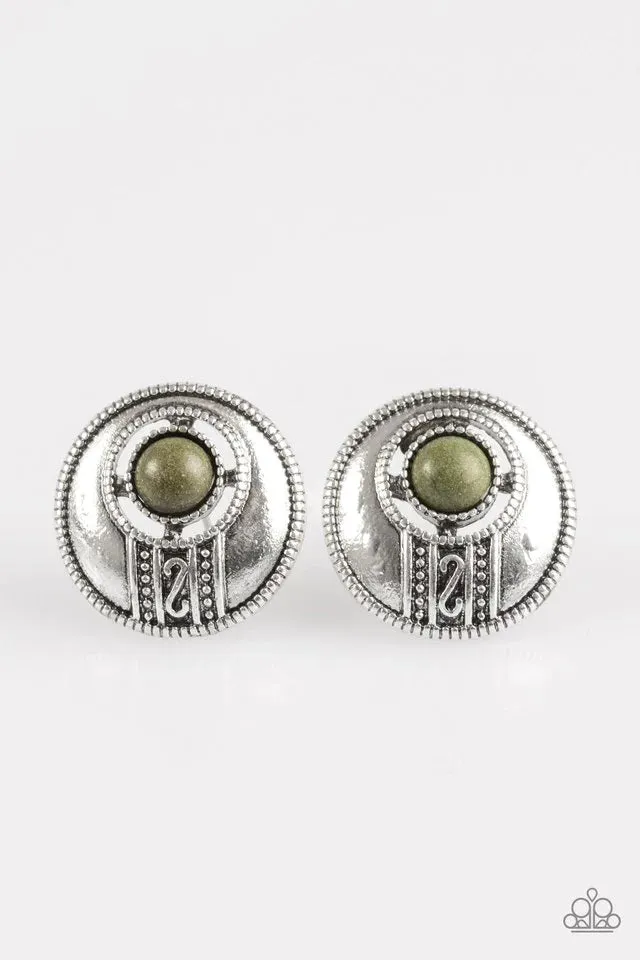 Paparazzi Earring ~ The Four Corners - Green