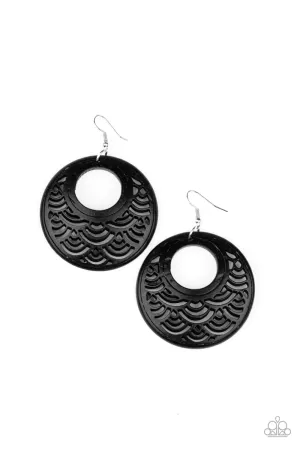 Paparazzi Earring ~ Tropical Canopy - Black