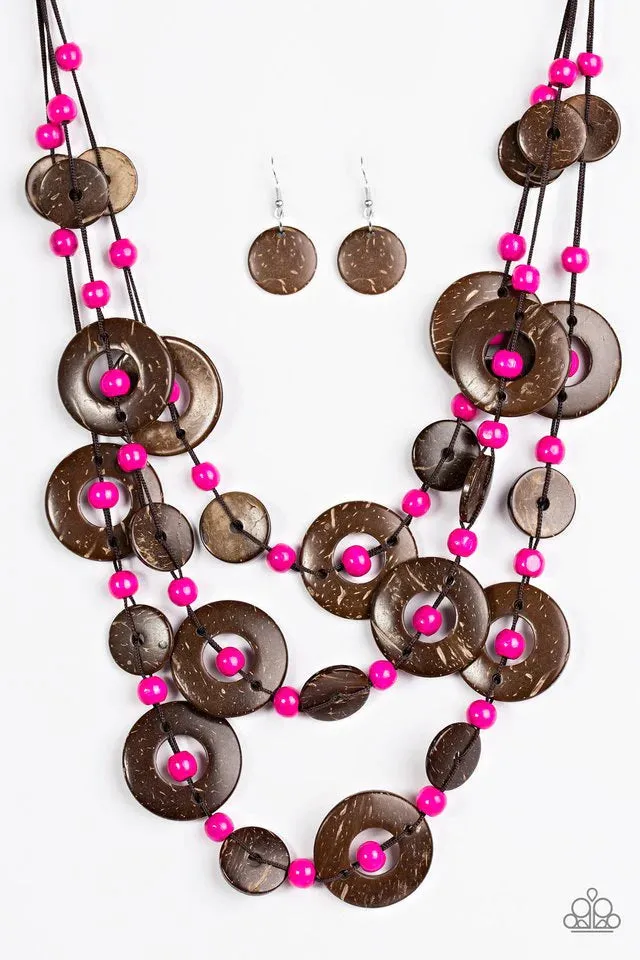 Paparazzi Necklace ~ Bahama Bungalow - Pink