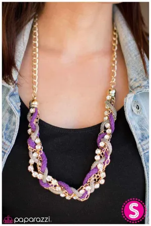 Paparazzi Necklace ~ Braided Treasure - Purple