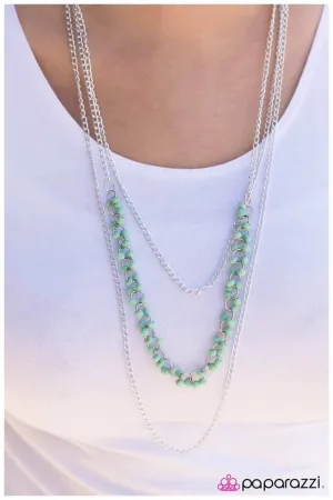 Paparazzi Necklace ~ Little By Little - Green