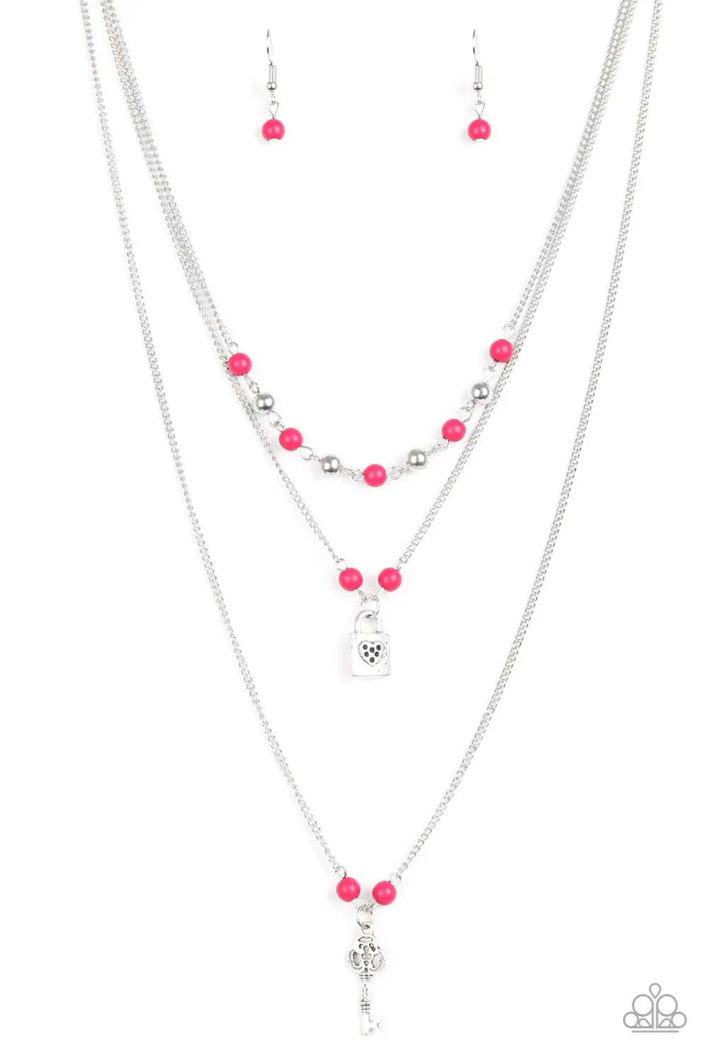 Paparazzi Necklace ~ Major Key - Pink