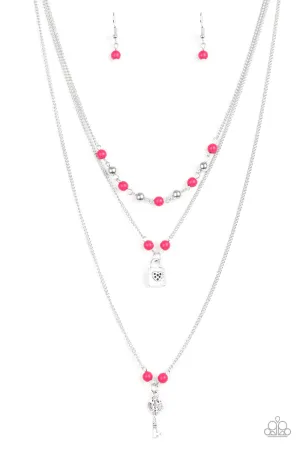 Paparazzi Necklace ~ Major Key - Pink