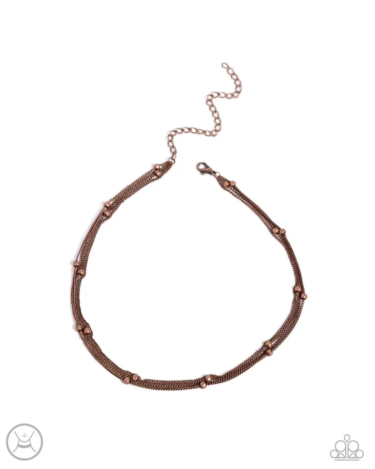 Paparazzi Necklace ~ Satellite Strands - Copper