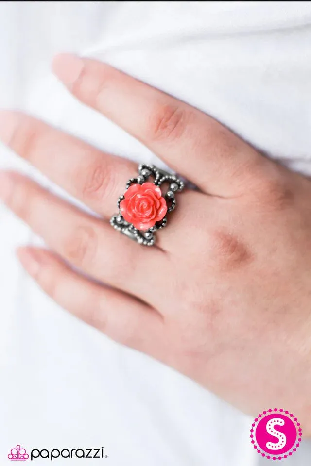 Paparazzi Ring ~ Fleur De Fashion - Orange