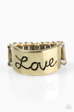 Paparazzi Ring ~ Love Hard - Brass