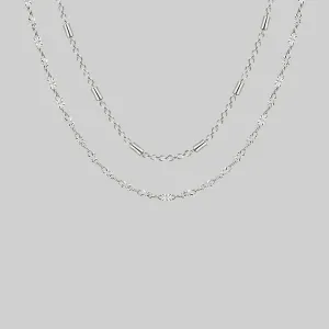 PURITY. Delicate Double Chain Necklace - Silver