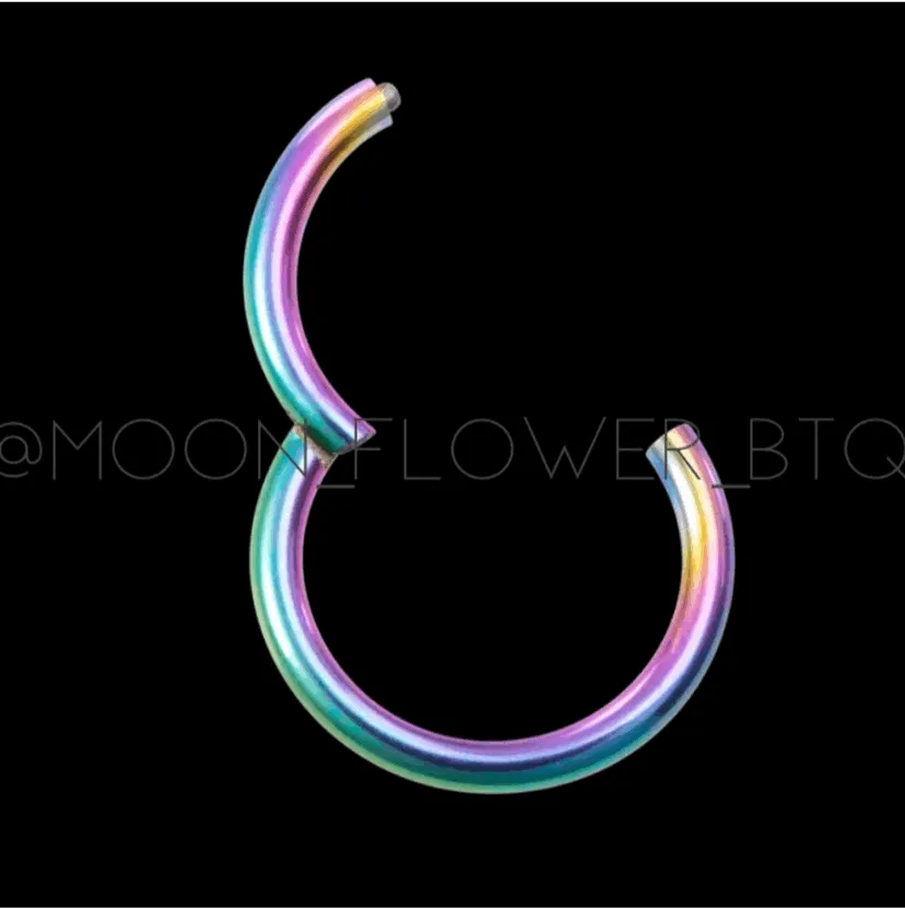 Rainbow Clicker Septum and Tragus Hoop